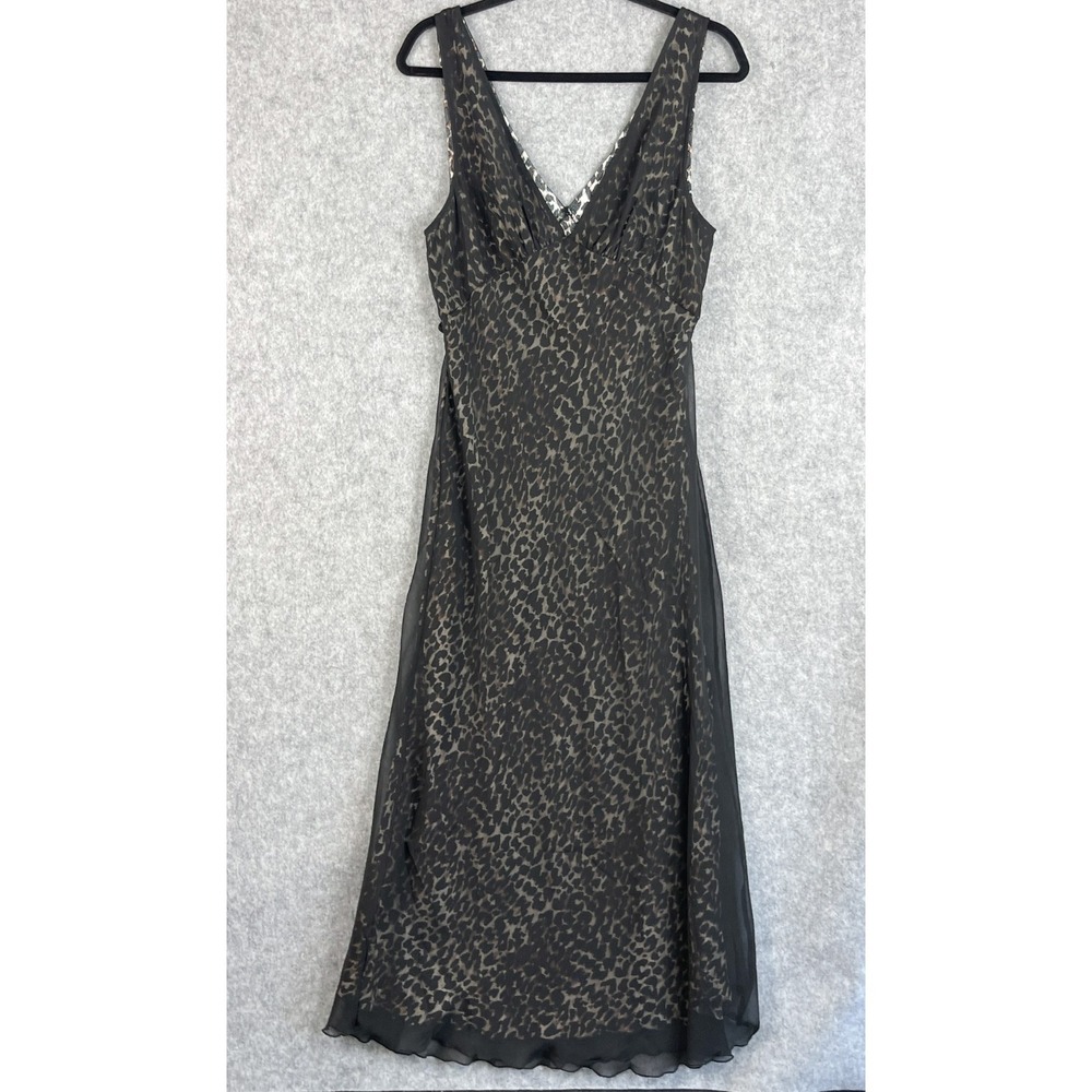Mango Rocio Midi Dress Womens 6 Black Animal Print Grunge Witchy Fairygoth NWT